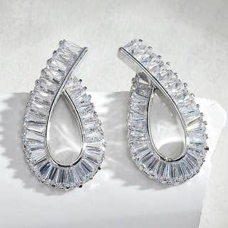 Geometric Design Diamond-Look Ear Studs for wholesale by LanLivia