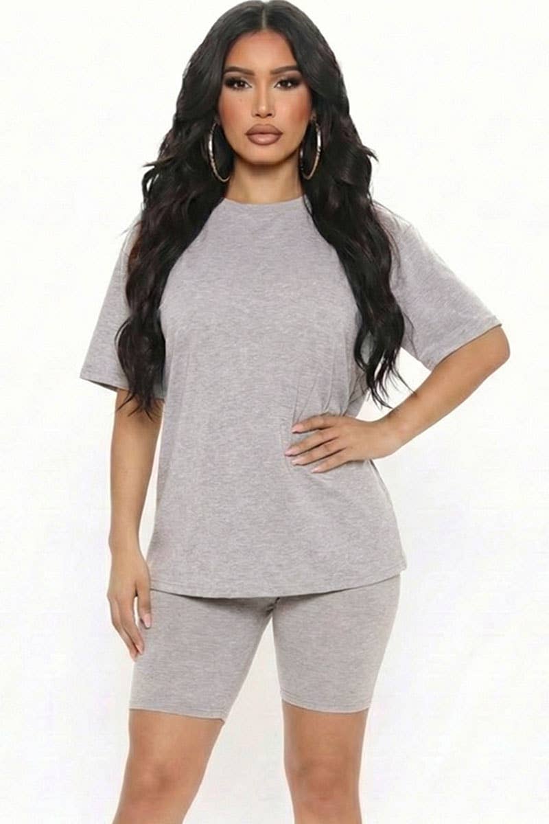 CAPELLA APPAREL - Wholesale Activewear Set - Women's - Loose Fit Top & Bike Shorts Set36