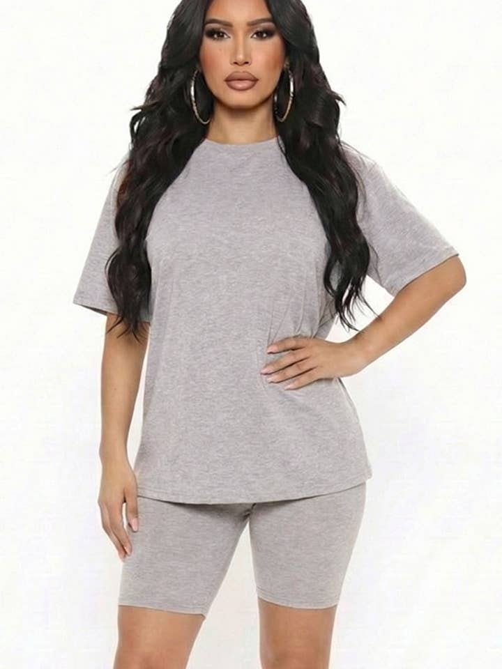 CAPELLA APPAREL - Wholesale Activewear Set - Women's - Loose Fit Top & Bike Shorts Set36