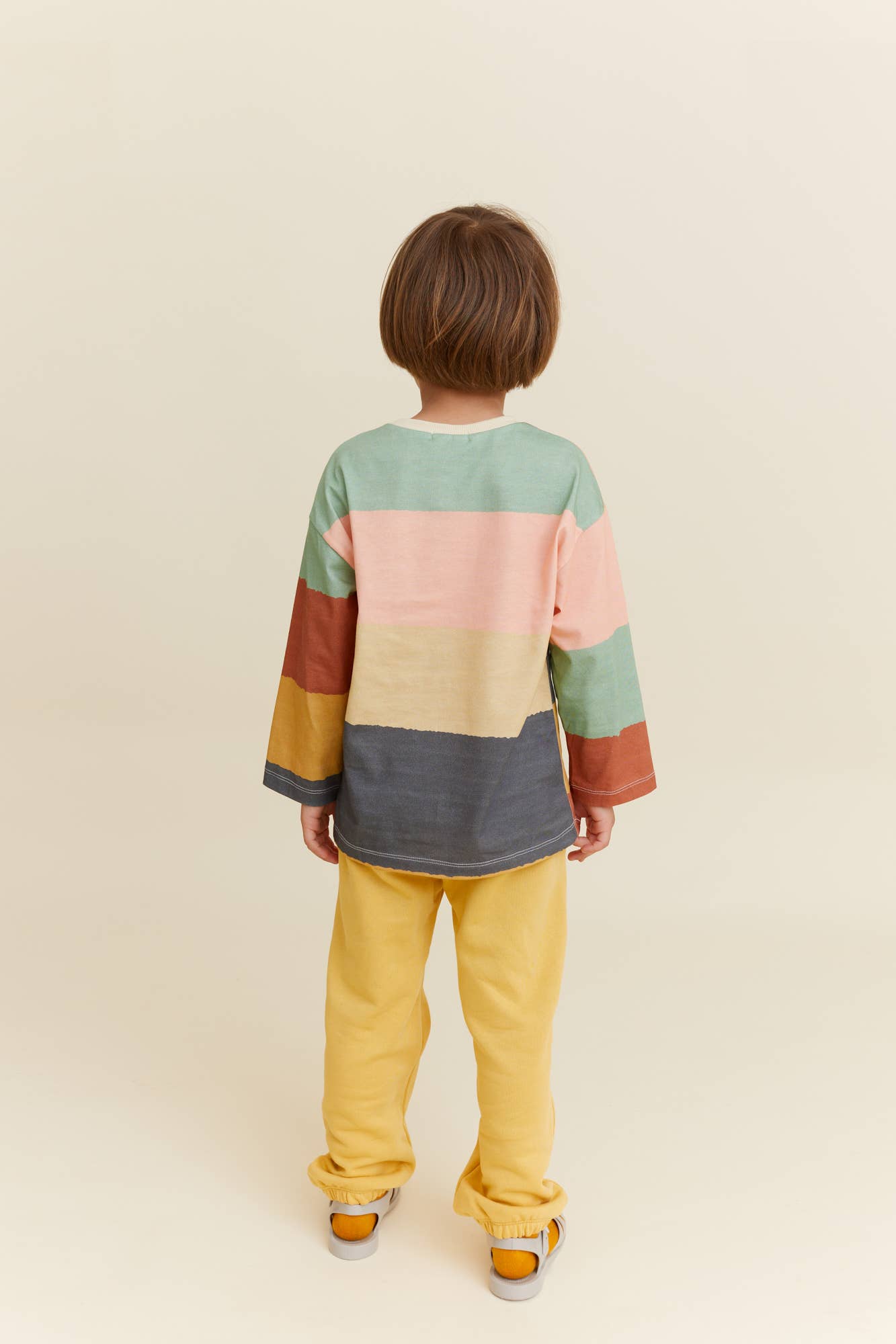 Green ORGANIC COTTON WIDE-SLEEVE STRIPES T-SHIRT for wholesale on Faire2