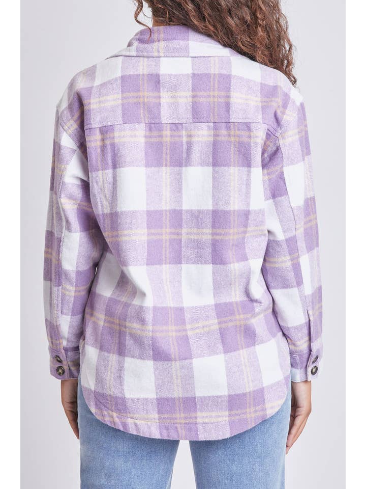 Prppl Oversized Plaid Flannel Shacket-J1115PSH for wholesale on Faire7