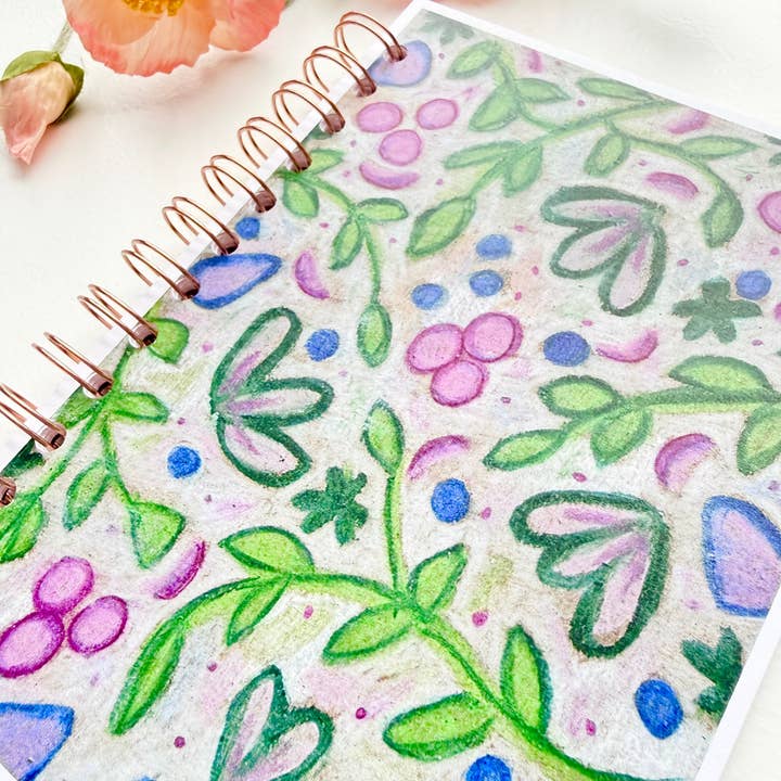 D. Prince Designs - Wholesale Notebook - Hand-Illustrated + Handmade Notebook/Sketchbook | Leaves + Berries1