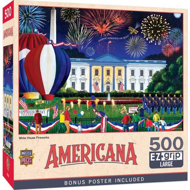 Americana - White House Fireworks 500 Piece EZ Grip Puzzle for wholesale by Masterpieces Puzzles