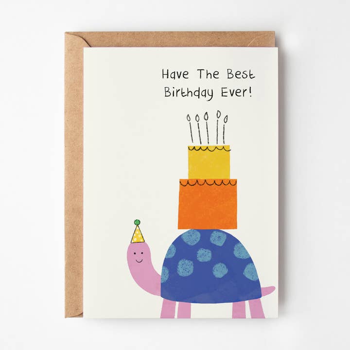 Tortoise Birthday Card | Childrens Animal Greetings Card for wholesale by Happy Street