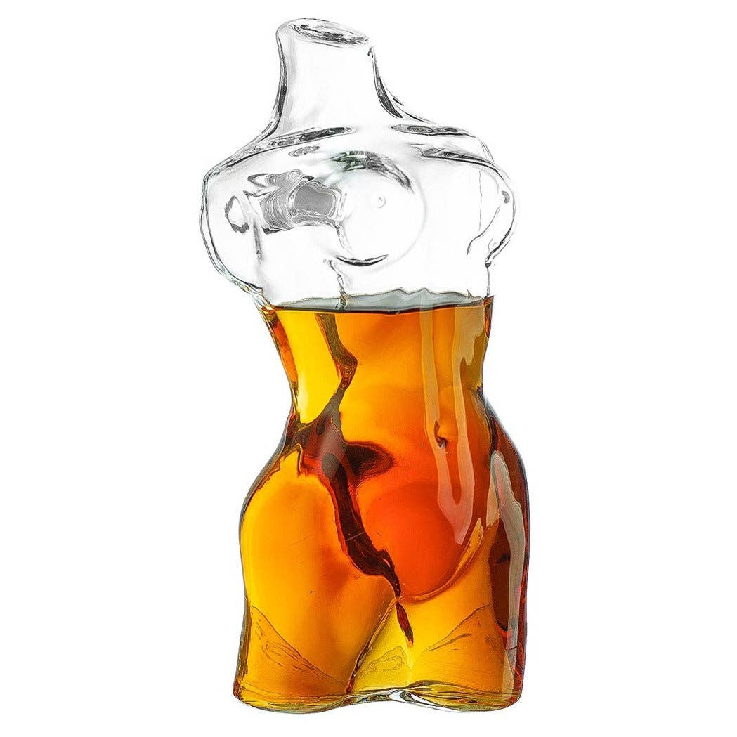 The Wine Savant /  Khen Glassware - Wholesale Decanter - Lady Body Sculpture Whiskey Wine Decanter0