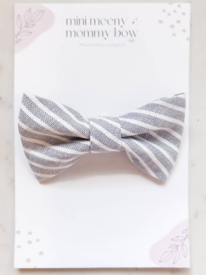 Gravata Borboleta | Listras Azul Claro por atacado de Mini Meeny Mommy Bow