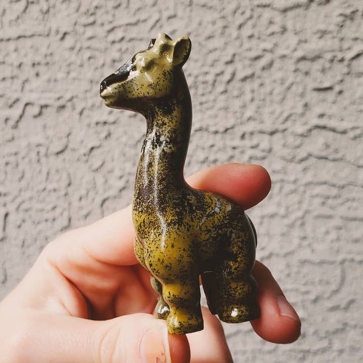 Picture Jasper Carved Stone Giraffe Figure for wholesale by Copper Bug Jewelry