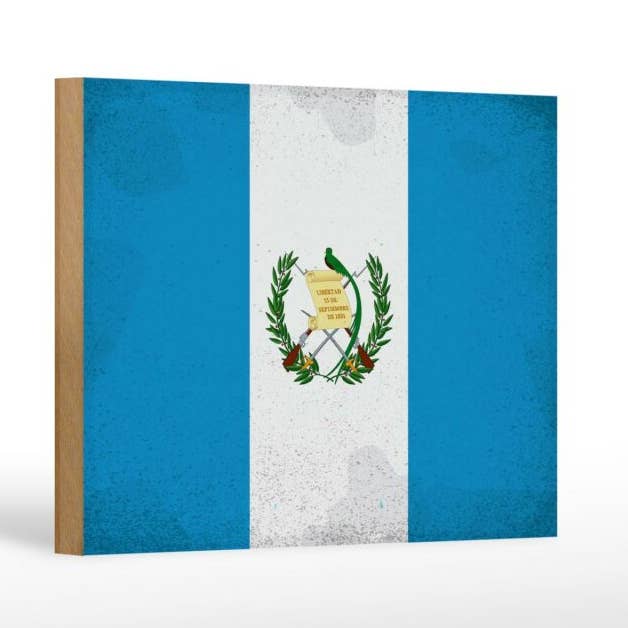 Guatemala Flag Wooden Sign 18x12cm Flag Guatemala Vintage Deco Sign for wholesale by Femer