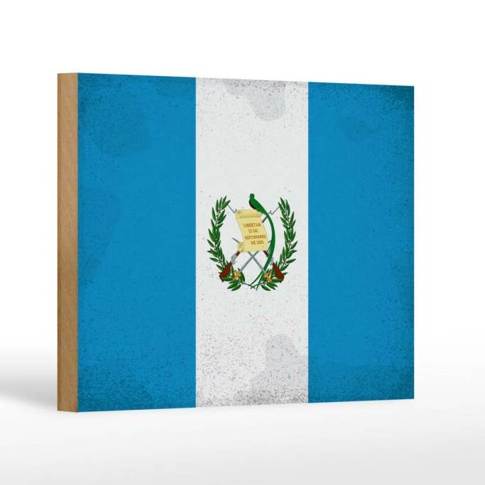 Bandeira da Guatemala Sinal de Madeira 18x12cm Bandeira Guatemala Sinal Vintage Deco por atacado de Femer