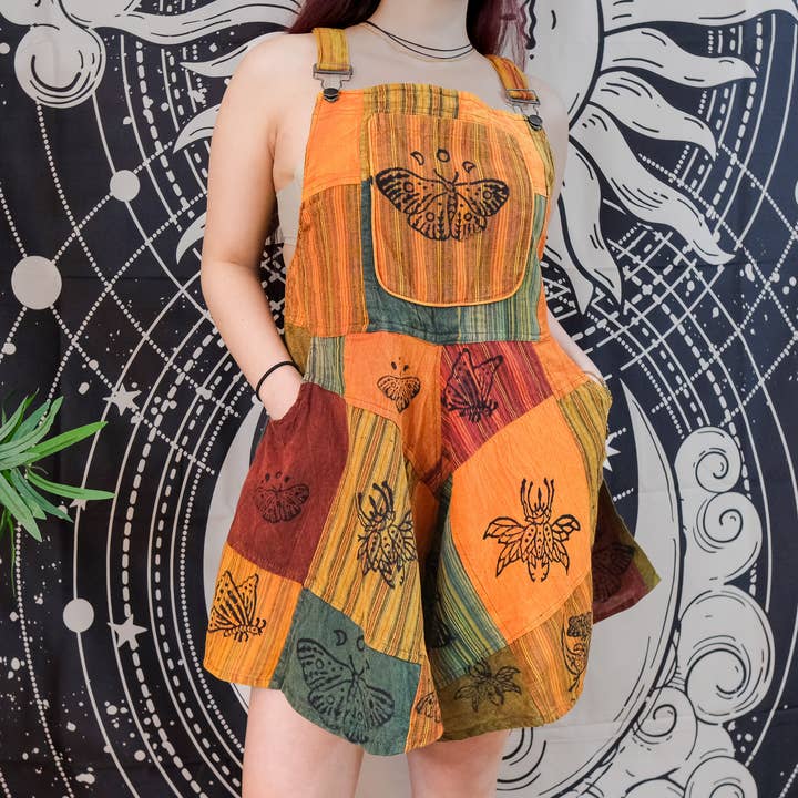 Patchwork Vidbent Fladdrig Kort Romper för wholesale av Karma Nepal Crafts