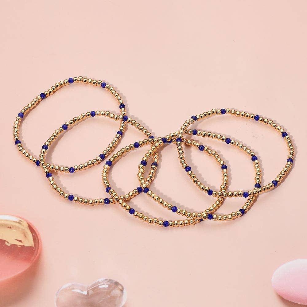 Sensibling Corp. - Wholesale Jewelry Set - 5PCS - Skinny Beaded Stretch Multi Layered Bracelets1