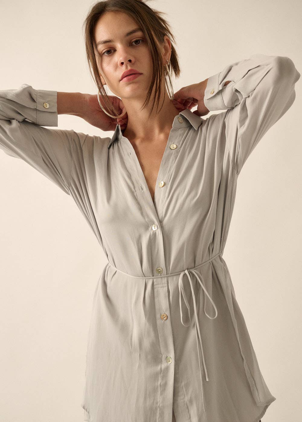 Promesa USA – Romper - Mulher por atacado – Macaquinho sólido de cetim com botão, cintura alta e cinto37