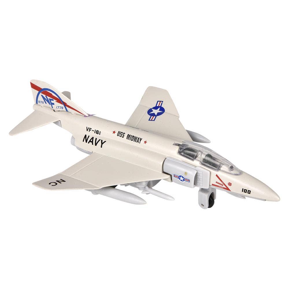 The Toy Network - Wholesale Toy Plane - Kids - 7" Die-Cast Pull Back F-4 Phantom  6pcs/Display2