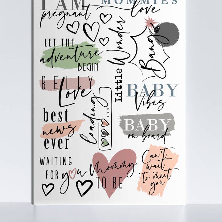 Mommy SPA - Wholesale Milestone Tracker - Maternity - Coloured Belly Tattoos Baby Bump Adhesive Tattoos2