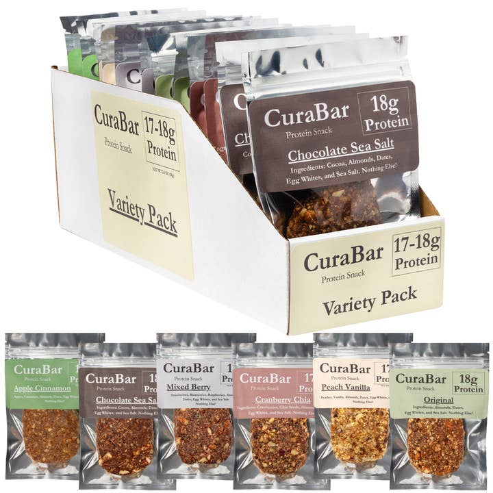 CuraBar Protein Bar, Variety (12ct) No Preservatives (2ea) for wholesale by CuraBar