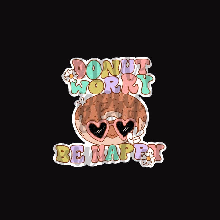 Donut Worry Be Happy Sticker for wholesale by Lem&Lollipops Supply Co. LLC