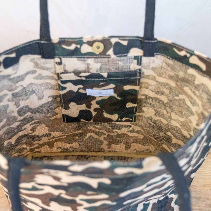 The Royal Standard - Wholesale Tote Bag - Unisex - Camo Tote Bag Green/Brown 20x14x6