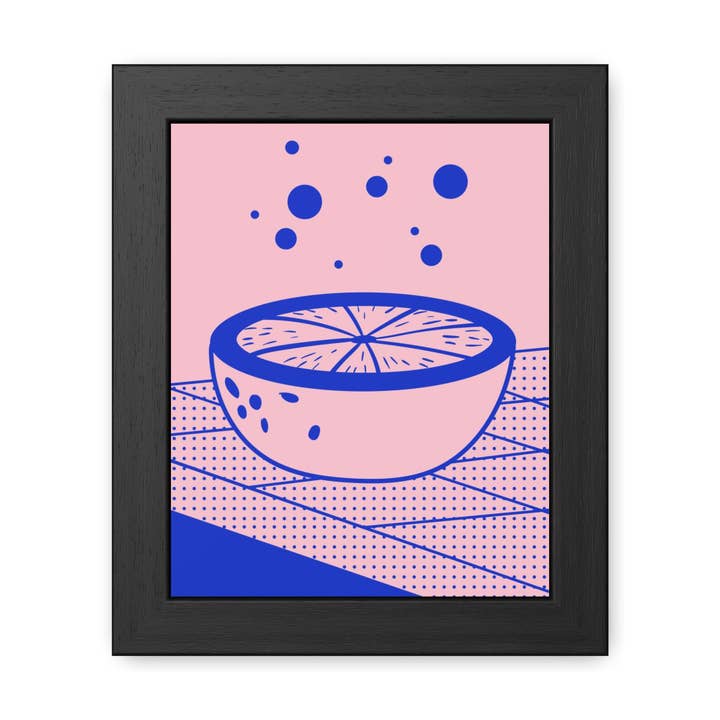 Quand la vie vous donne des citrons 7 - Affiche encadrée moderne - Œuvre d'art de bol de fruits vibrants pour la décoration intérieure pour la vente par Donkey Laserbeam
