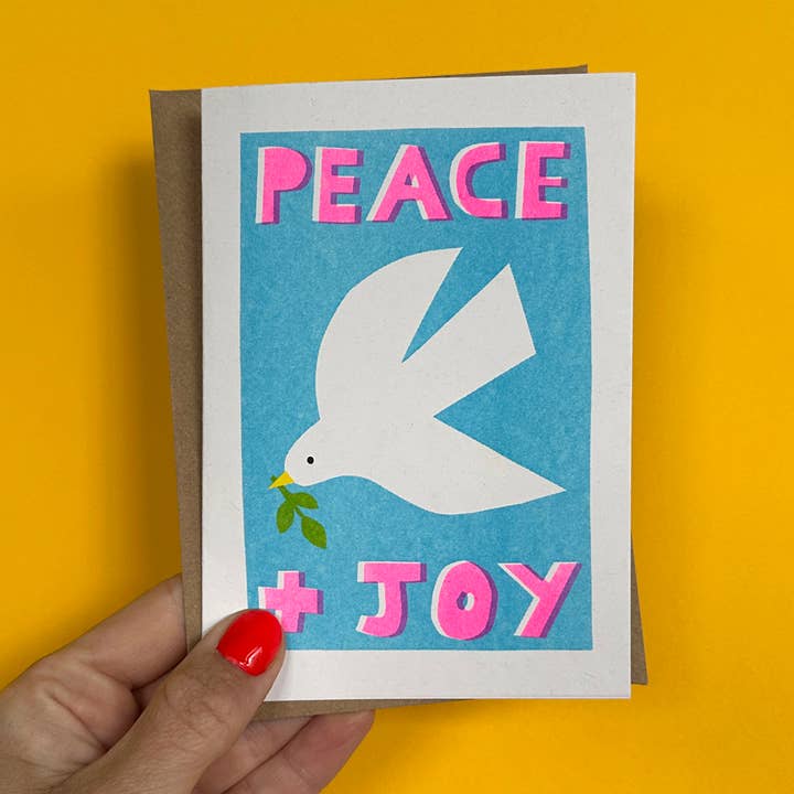 Vrede + Vreugde Duif Kerstkaart | Feestelijke Vakantiegroet voor wholesale door House Of Payne