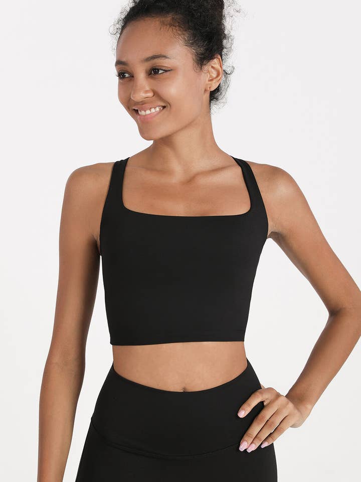 React Activewear – wholesale Sports bra – Women's – Kathryn Sports Bra - Black3