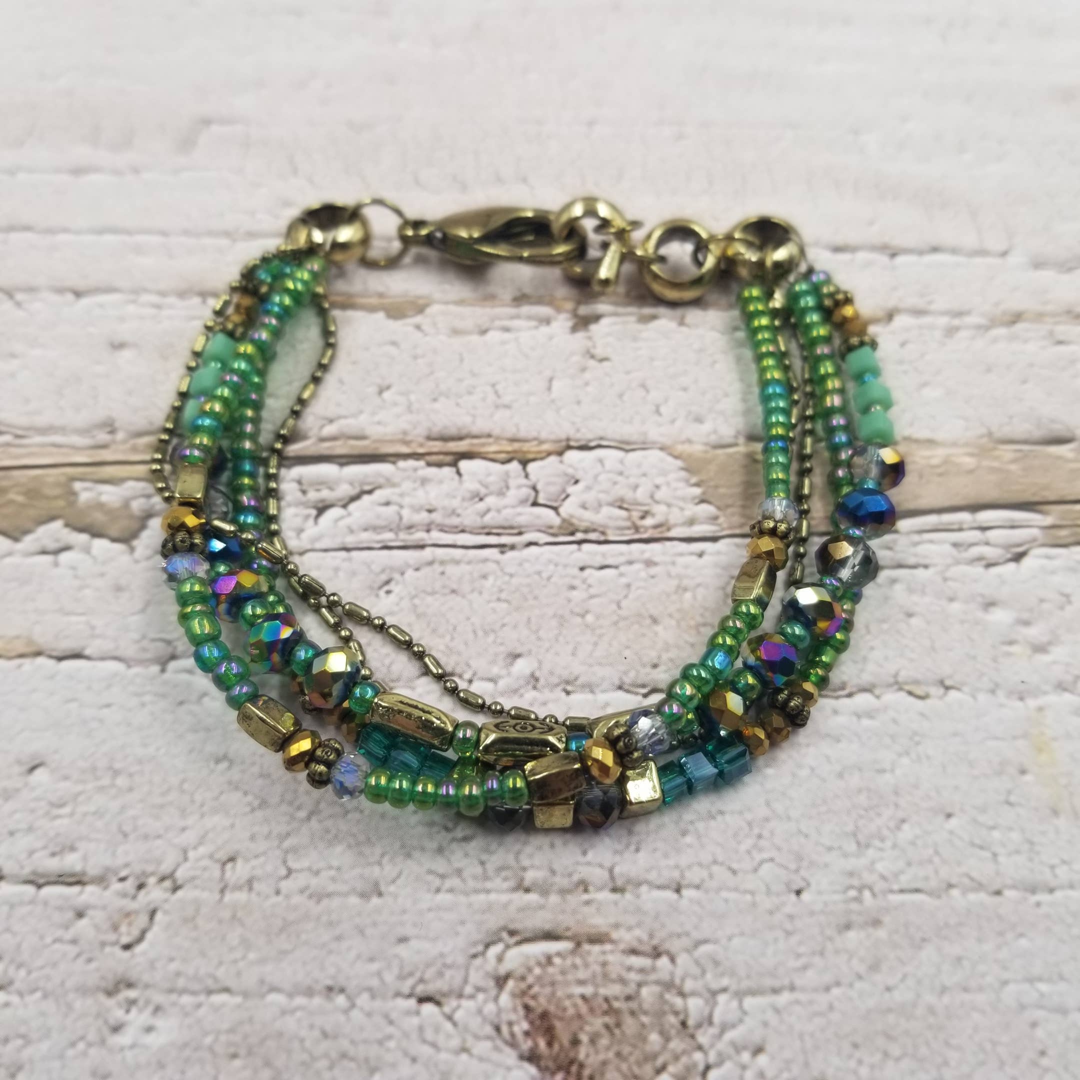 Treasure Wholesale - Wholesale Beaded Bracelet - Handmade Fall Boho Glass Bead Bracelet0