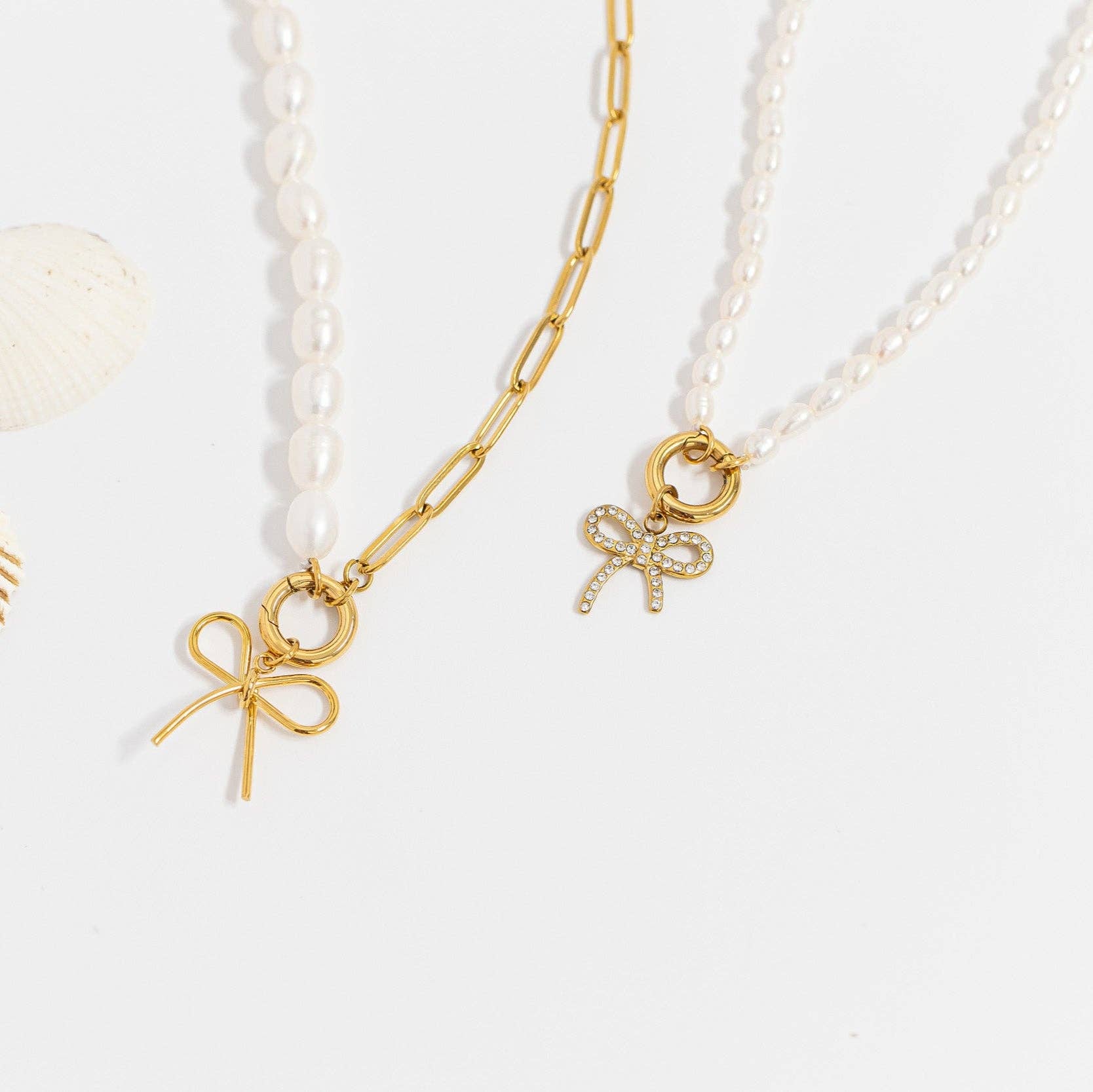 WJW - Wholesale Pendant/Charm Necklace - Stainless Steel Freshwater Pearl Charm Holder Necklace9