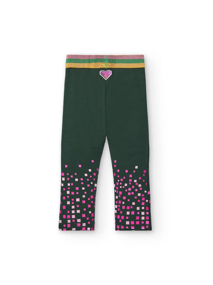 tuc tuc - Vente Legging tendance – enfant - Legging vert à carreaux et taille élastique fille