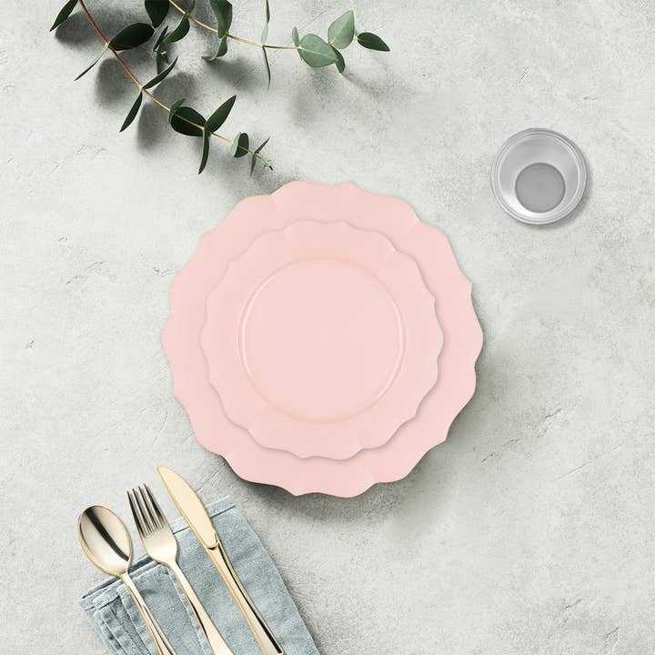 Smarty had a Party - Wholesale Dinnerware Set - Pearl Pink Round Lotus Dinnerware Value Set - 20 Sets