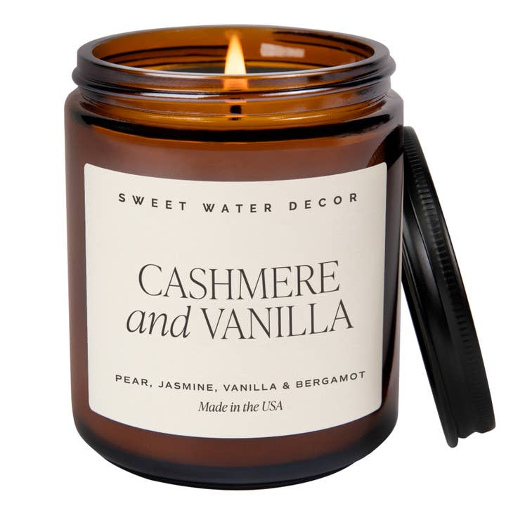 Cashmere and Vanilla 9 oz Soy Candle - Home Decor & Gifts for wholesale by Sweet Water Decor