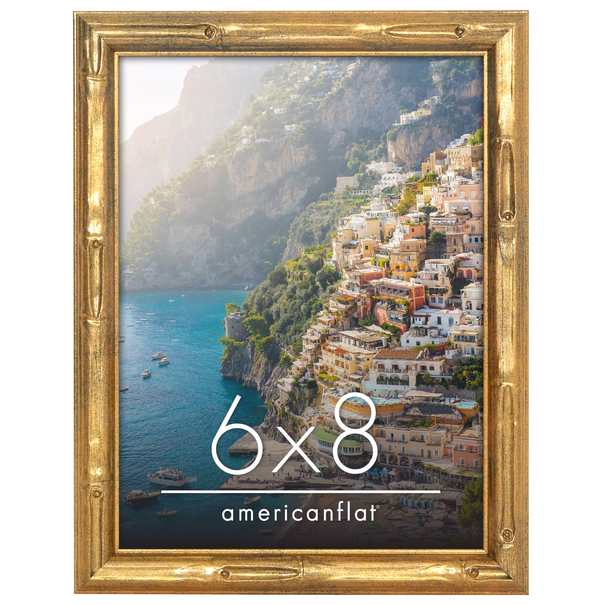 Americanflat Gold Bamboo Frame with Faux Bamboo Design for wholesale on Faire18