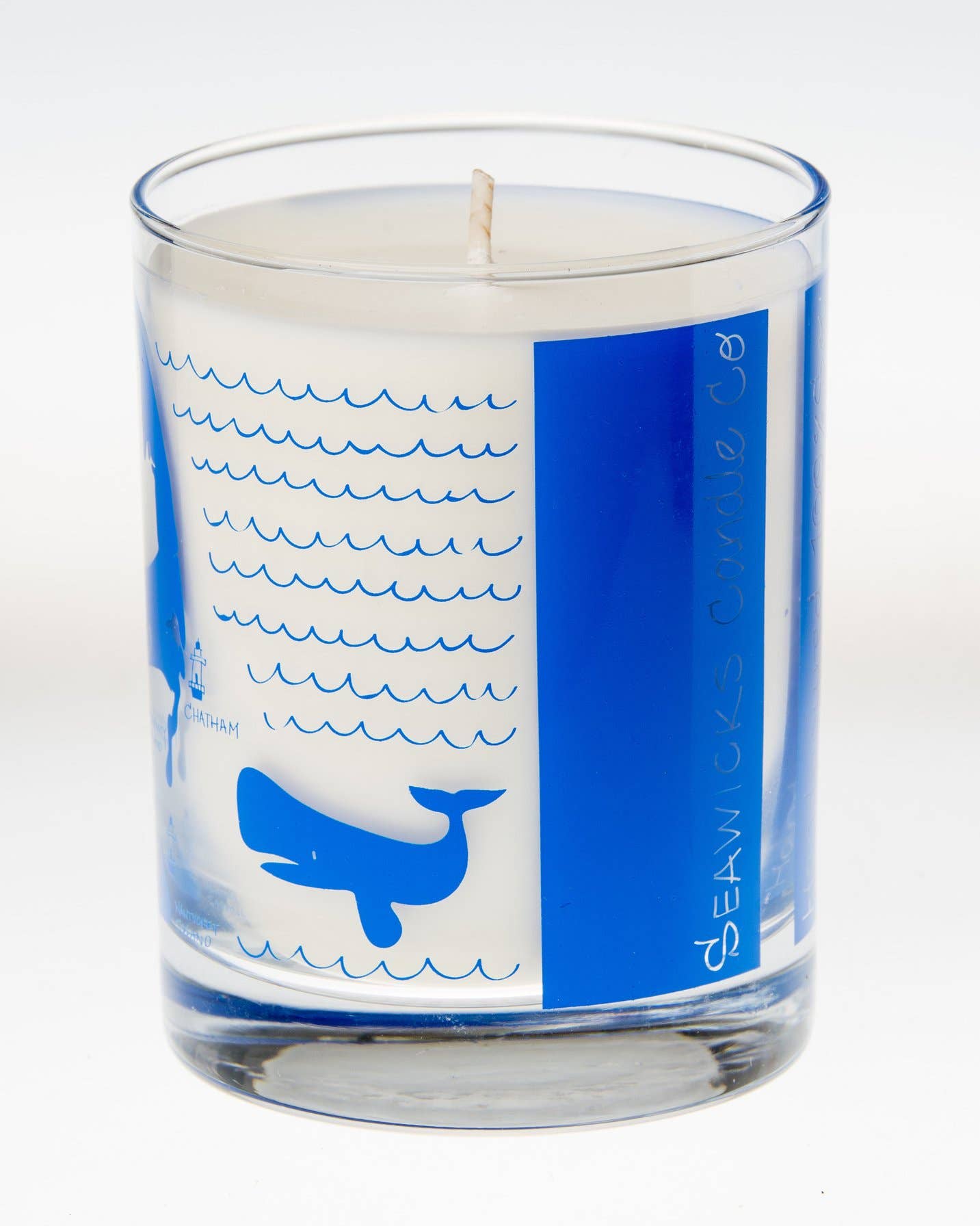Seawicks Candle Company - Wholesale Jar/Filled Candle - Cape Cod Screen Printed 100% Soy Candle Cocktail Glass1