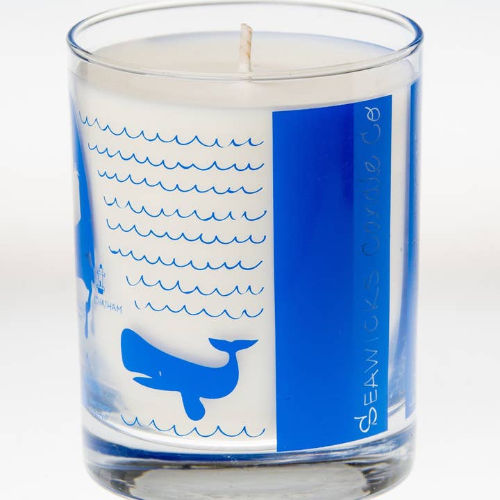 Seawicks Candle Company - Wholesale Jar/Filled Candle - Cape Cod Screen Printed 100% Soy Candle Cocktail Glass1