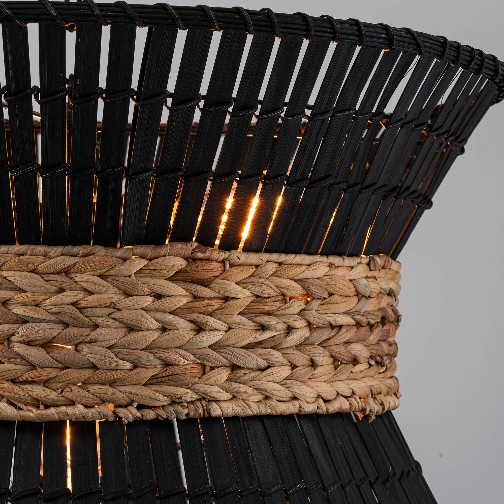 Umber 4-Light Black Rattan Coastal Nautical Chandelier for wholesale on Faire7