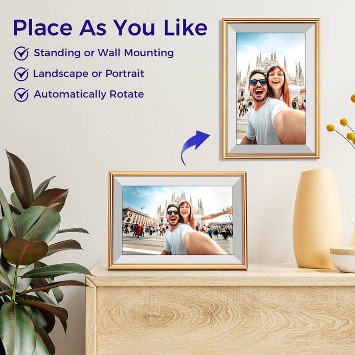 Primo Brands Group - Wholesale Picture Frame - ELIME 10.1 WiFi Frameo Digital Picture Frame (Gold)3
