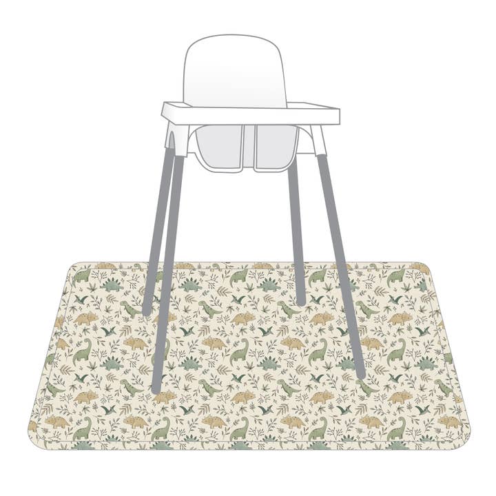 Foliage Dinos Splash Mat - A Waterproof Catch-All for Highchair Spills and More! for wholesale by BapronBaby