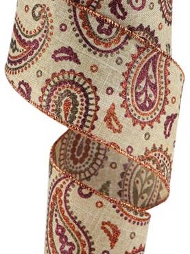 2.5"X10yd Paisley On Royal Ribbon for wholesale by Amber Marie & Company