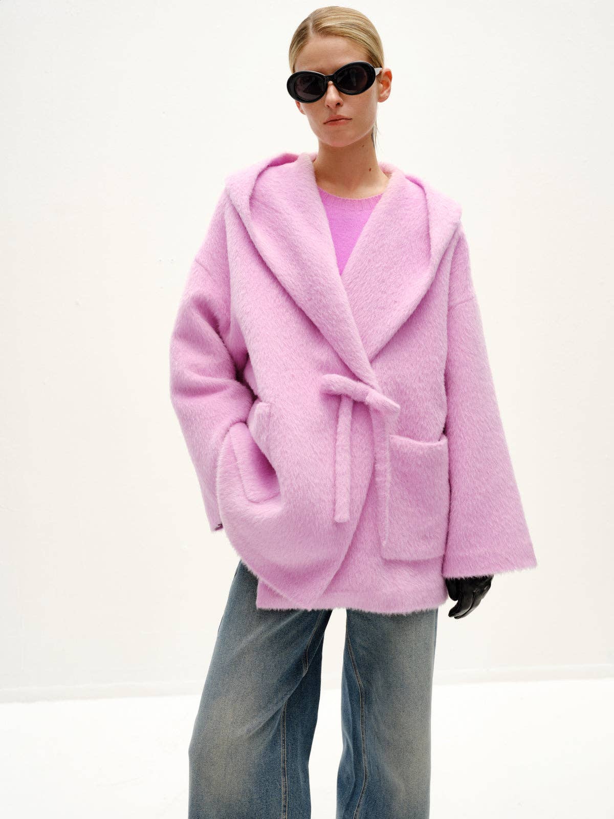 Urlazh - Wholesale Fur/Faux Fur Coat - Women's - Bow Button Alpaca Coat