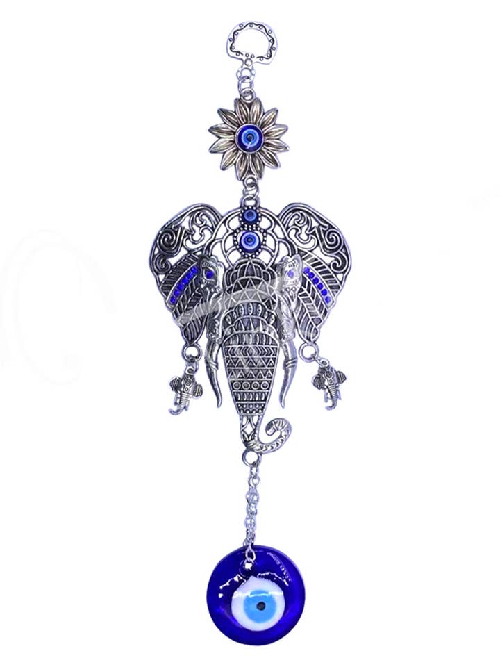 (PC)HANGING - EVIL EYE ELEPHANT 10.25" for wholesale by Oceanic Linkways Inc