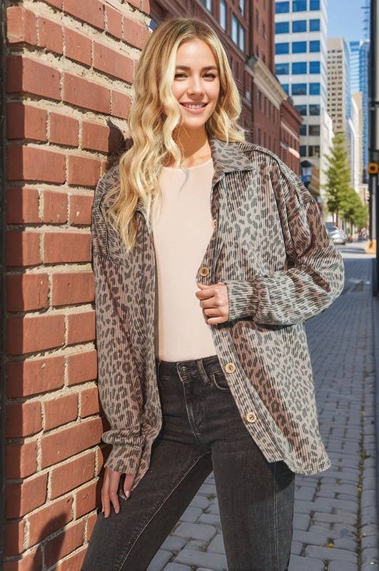 HEIMISH - Venta al por mayor Camisa con botones - Mujer - ET7425-14 TOP BÁSICO CON CUELLO ANIMAL URBANO DE CANALÉ ABOTONADO4