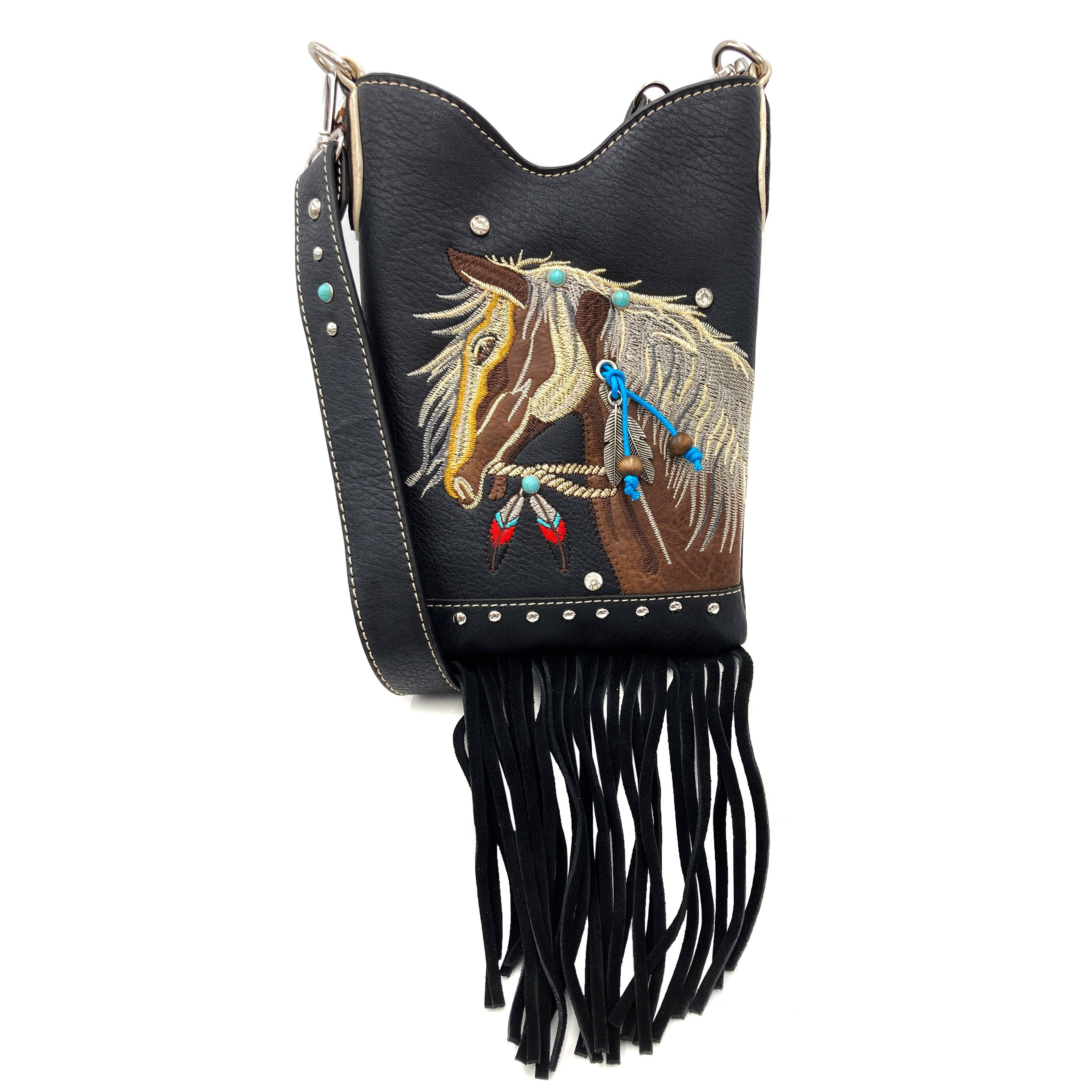 Lunar Deer - Wholesale Crossbody Bag - Women's - Women's Embroidered Horse Crossbody Western Messenger Pouch1