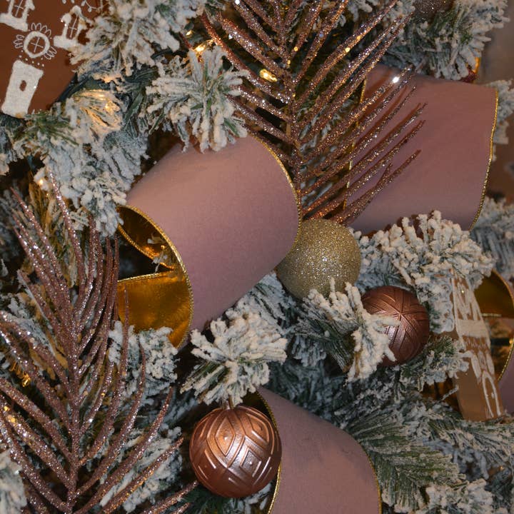 May Arts Ribbon - Wholesale Ribbon - Gift Wrapping - 4" Black Velvet Reversible Gold Wired Ribbon2