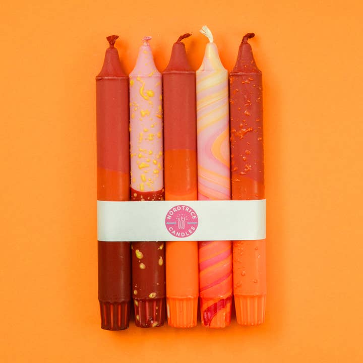 Nordtrice - Wholesale Tapered Candle/Candlestick - Taper candles- 5 pack/ Taper Candles Autumn Orange Mix0