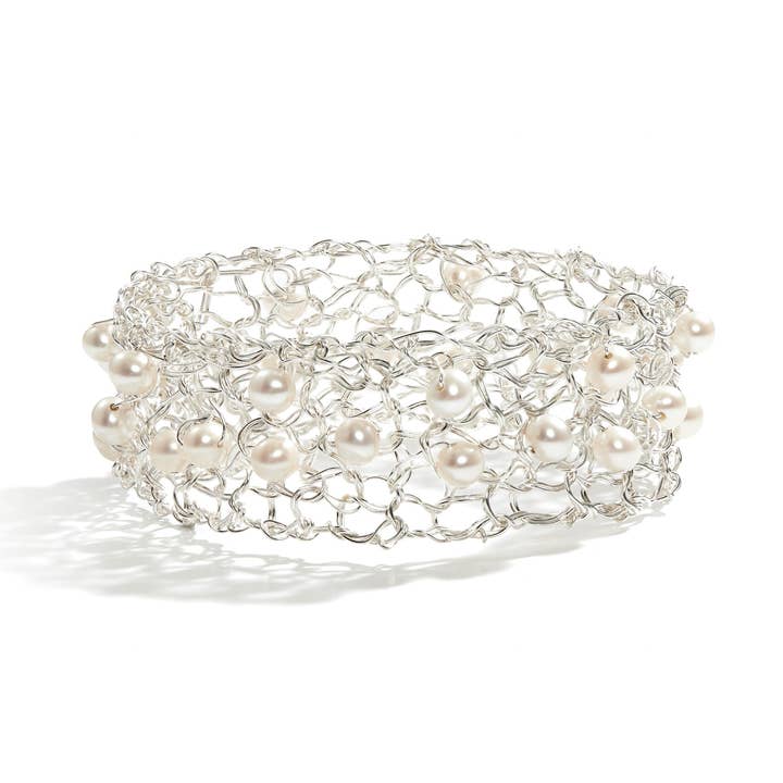 Sötvattenspärlarmband, Sterling Silver Armband för wholesale av MetaLace Jewelry