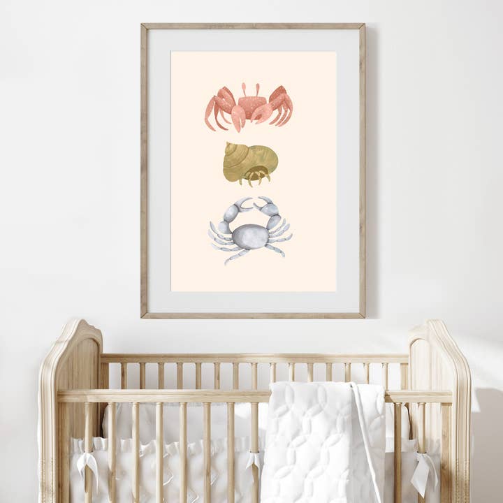 Cassie Zaccardo Art - Wholesale Art print - 'Coastal Crustaceans' | Under the Sea Crabs Wall Art Print2