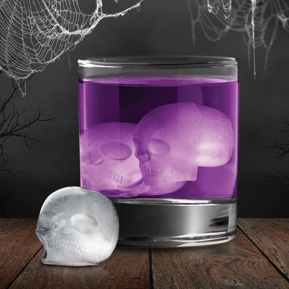 DM Merchandising - Vente Bacs/moules à glaçons - Bac à glaçons en silicone Halloween Krumbs Skull2
