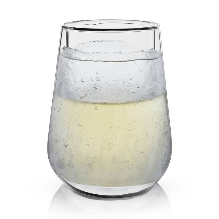 Viski - Wholesale Wine Glass - Glacier™ Double Walled Chilling Wine Glass with Cooling Gel0