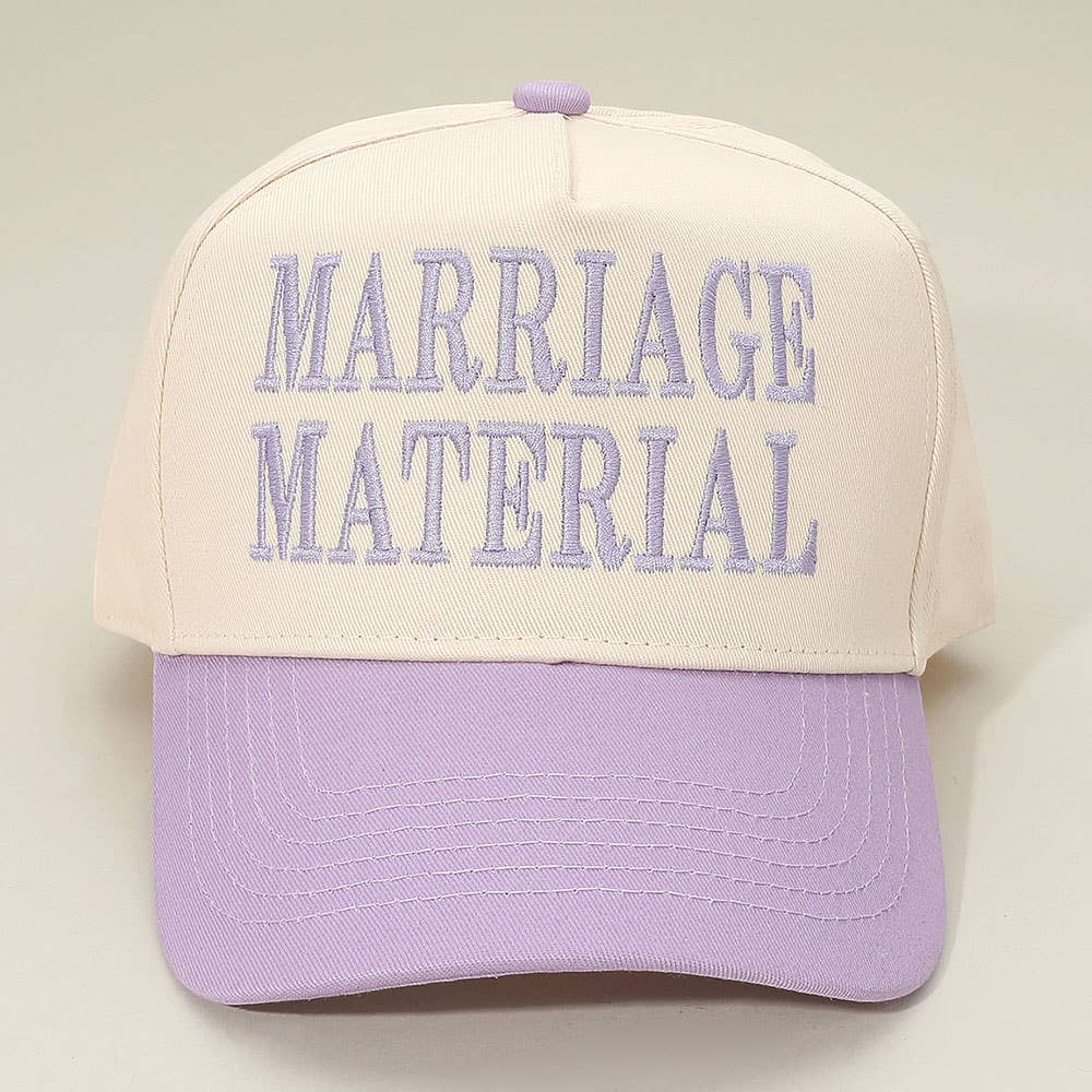 Sensibling Corp. - Wholesale Baseball Cap - Unisex - MARRIAGE MATERIAL Message Embroidered Baseball Cap9