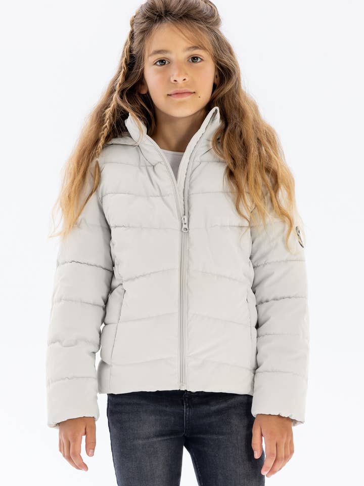 Piget jakke med polstring, fløjlsfornemmelse, grå, 2-14 år for engroshandel hos Minoti sp. z o.o.