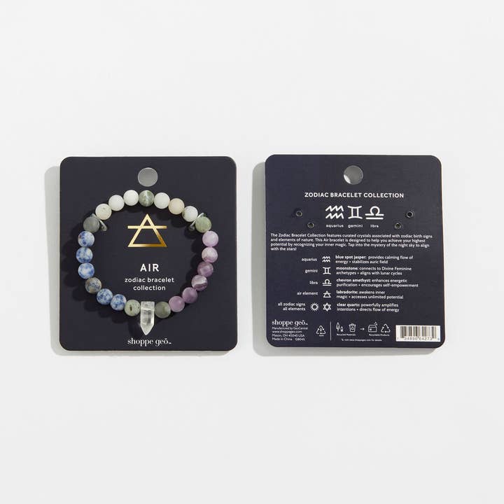 GeoCentral – wholesale Beaded bracelet – Zodiac Crystal Bead Bracelet Collection: Air 8mm