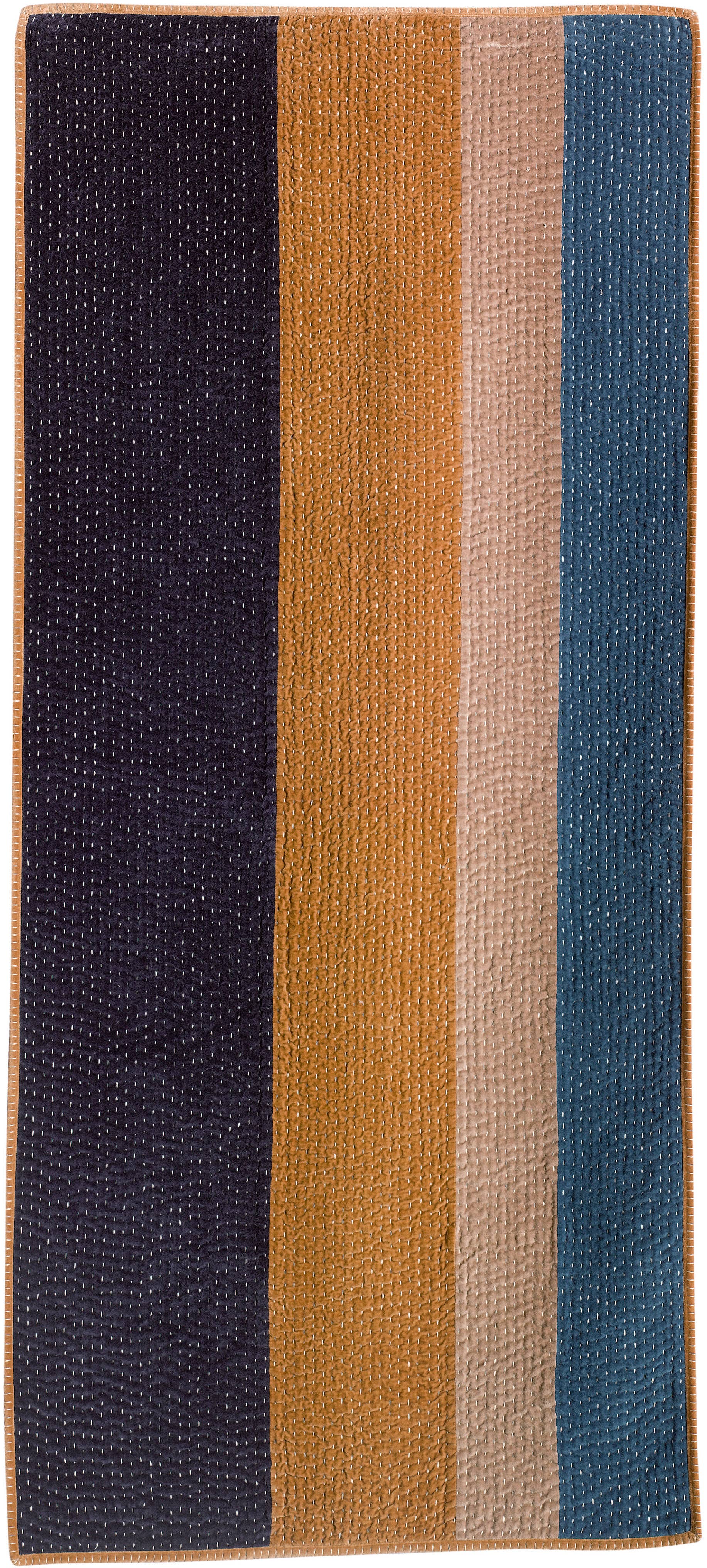 Maison Vivaraise & La Cerise sur le Gâteau - Wholesale Quilt - Elise 80X180 Cobalt Patches Quilt1